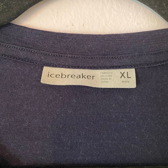 NWT icebreaker Navy Blue Wool Blend Short Sleeve Tee T-shirt Lightweight Men XL - Picture 3 of 12